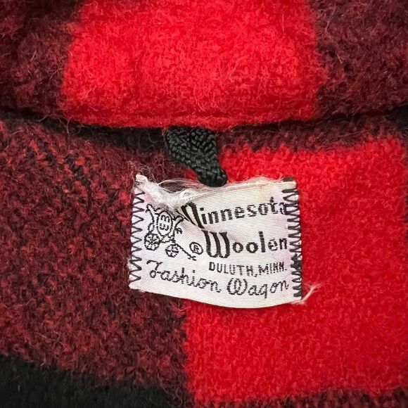 Vintage Fuzzy Minnesota Woolen Co mackinaw Wool buffalo Plaid Chore Jacket men's - Picture 2 of 6